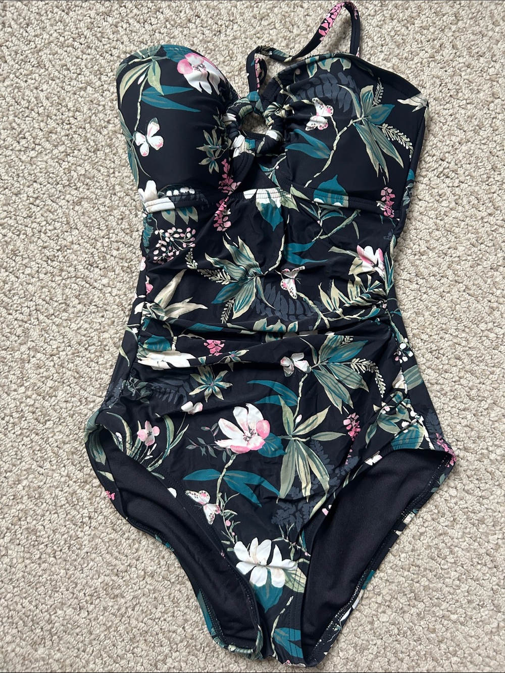 Kate Spade Women’s Black Floral One-Piece Swimsuit - Womens Swim
